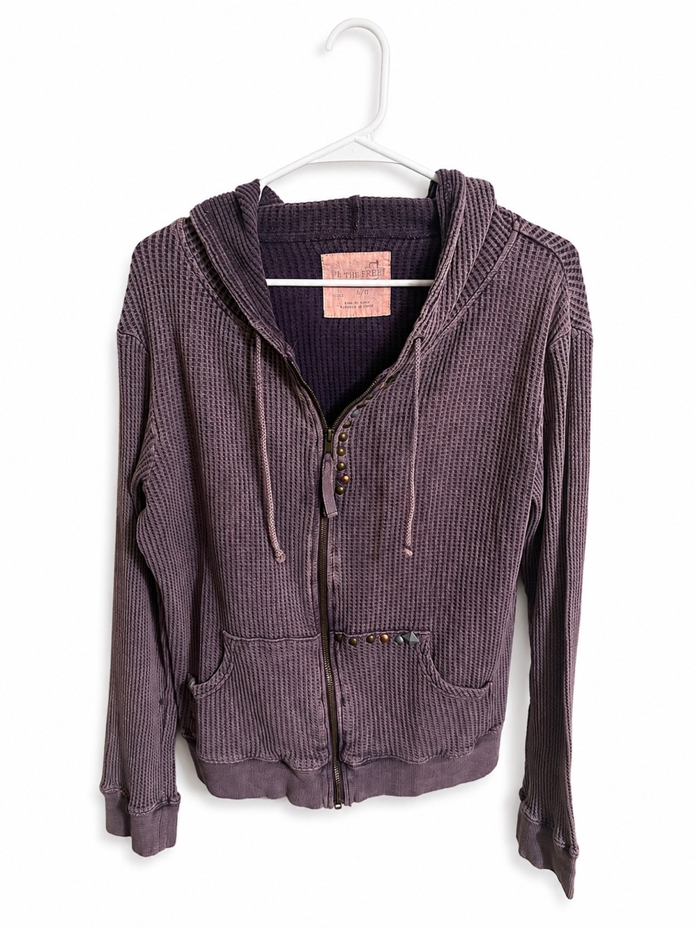 Free People We The Free Waffle Zip Hoodie- Size L